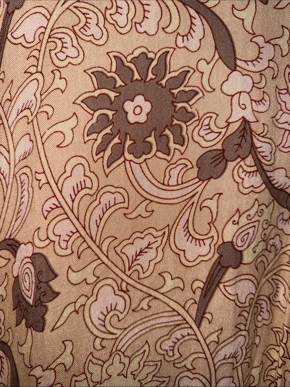 Preloved🤎Free People Beige and Brown Paisley Kimono Cover